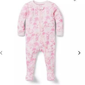 Janie & Jack Baby Good Night Footed Pajama In Bunny Toile 3 - 6 months